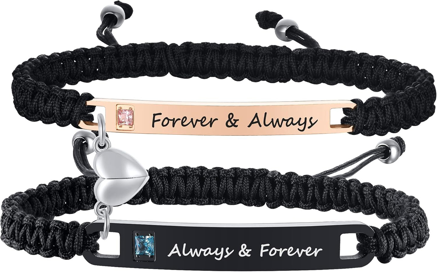 Forever & Always Matching Couple Bracelets – Symbol of Eternal Love